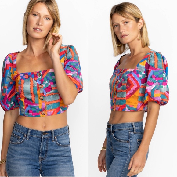 Johnny Was Summer Daydream Poplin Bodice Top